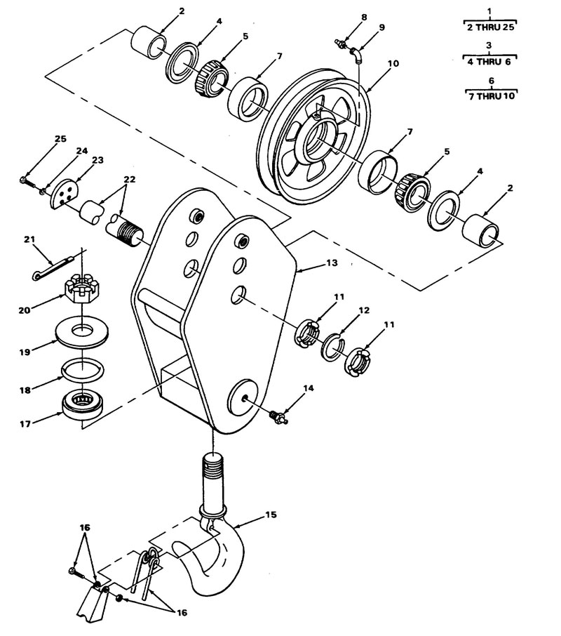 Crane hook block drawing
