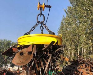 Scrap yard magnet crane hook
