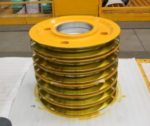 Crane wire rope pulley