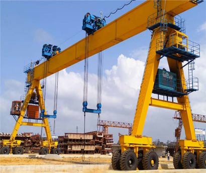 80 tons rubber-tyred gantry cranes