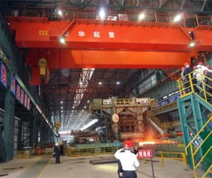 metallurgical double girder overhead crane for molten metal lifting in foundry