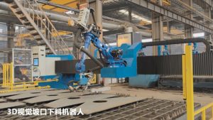 3D vision bevel cutting robot