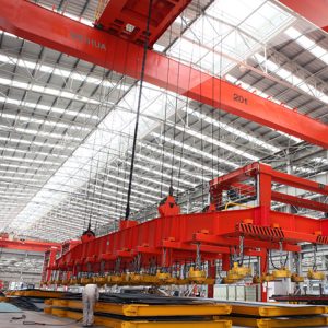 double girder overhead crane with electromagnet
