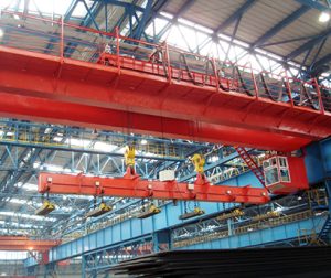 double girder overhead crane with electromagnet