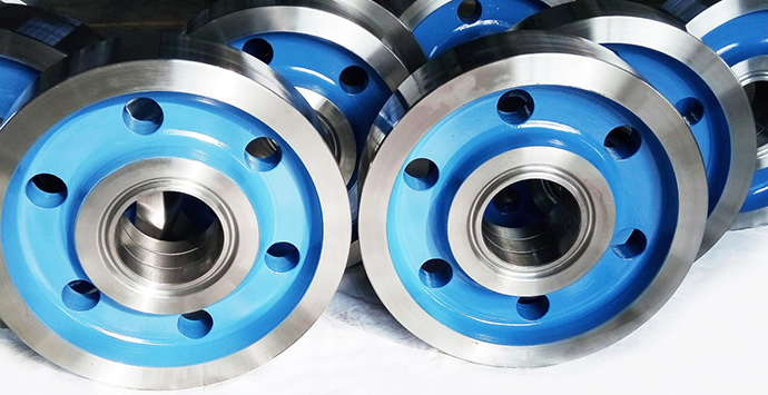 What are the wheels on a crane with open grooves?