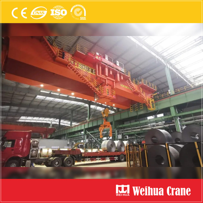 30 tons double girder overhead crane for a steel coil yard