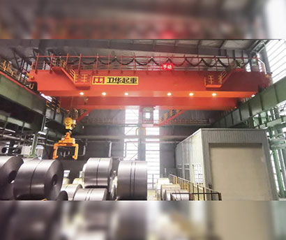30 tons double girder overhead crane for a steel coil yard