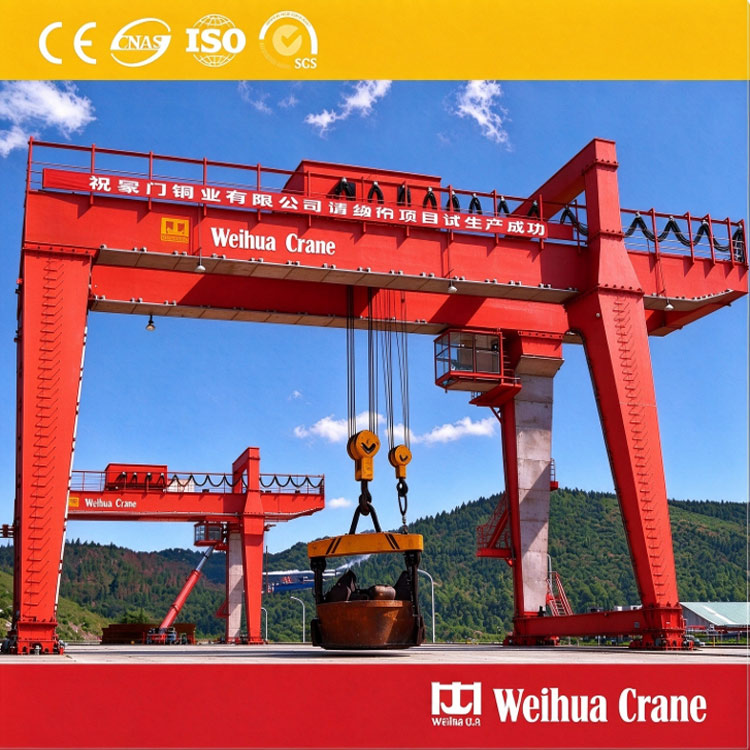 80 Ton Heavy-Duty Double Girder & Rail-Mounted Gantry Crane for Industrial Lifting