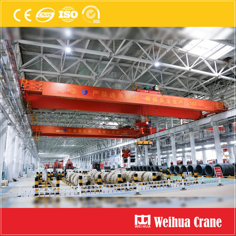 magnetic overhead crane for hot and cold steel coil handling